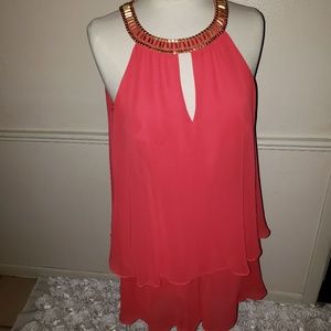 Vince Camuto beaded neckline romper